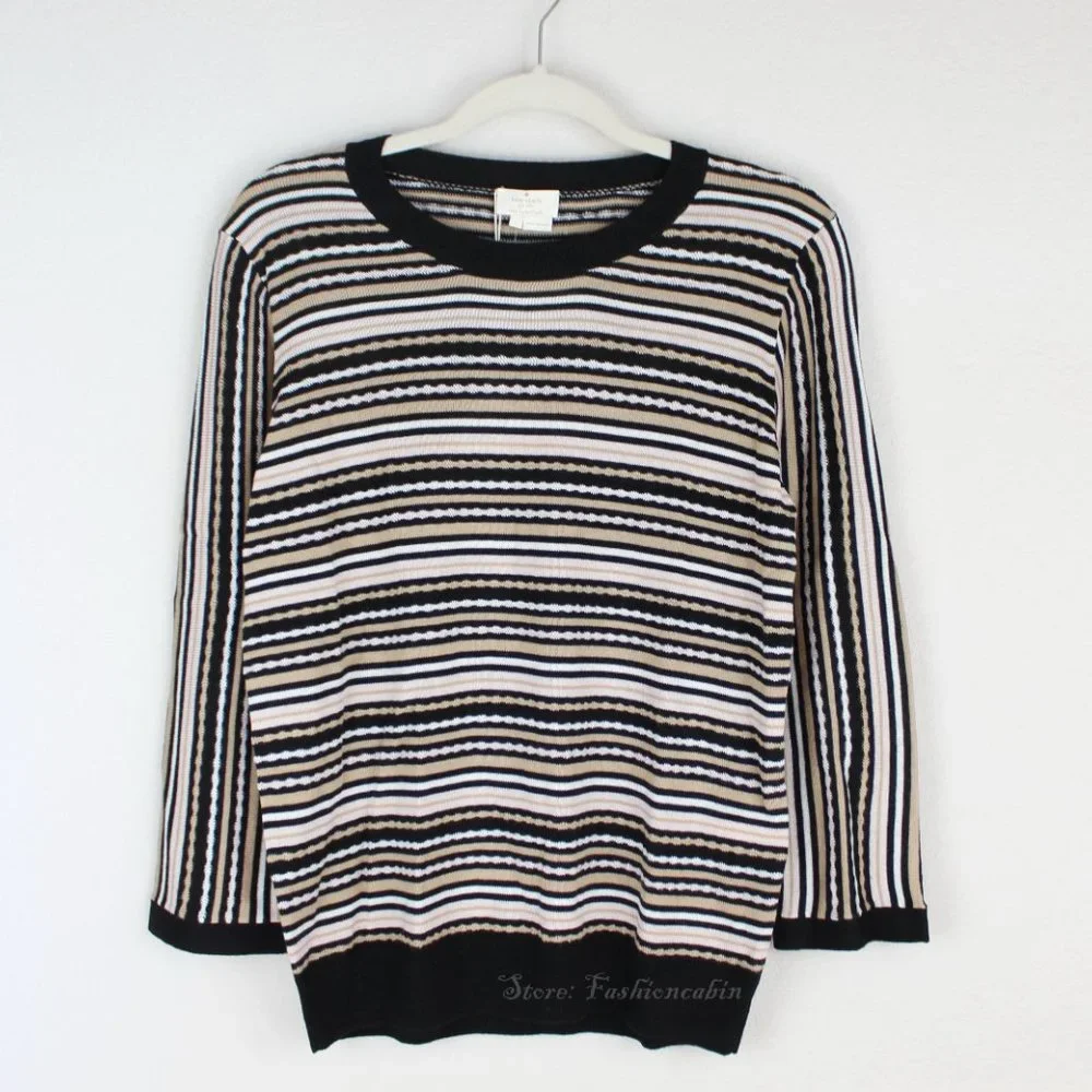 NWT Kate Spade Stripe Crewneck Sweater, Large